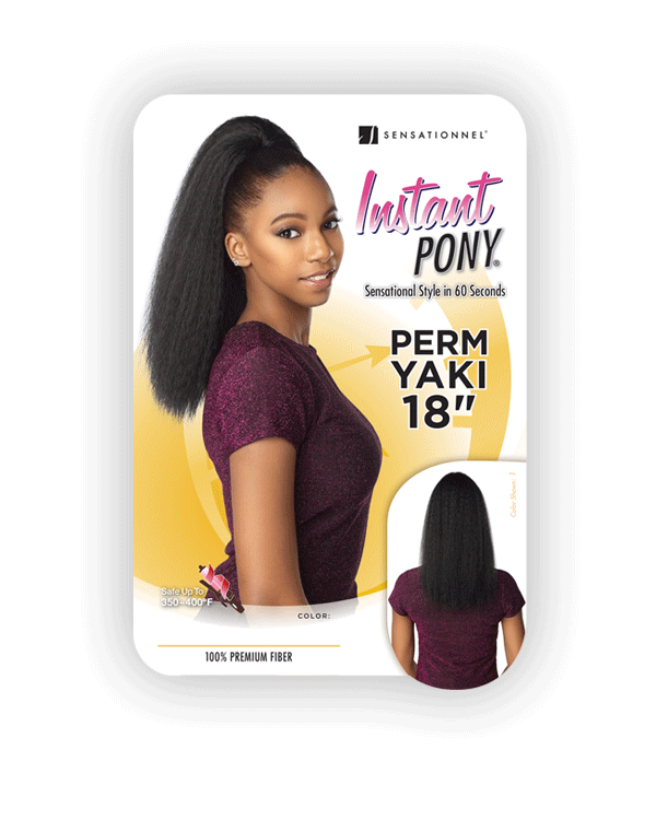 SENSATIONNEL SYNTHETIC INSTANT PONY DRAWSTRING PONYTAIL PERM YAKI 18"