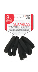 DONNA SEAMLESS PONYTAIL HOLDERS 8PCS SMALL #BLACK