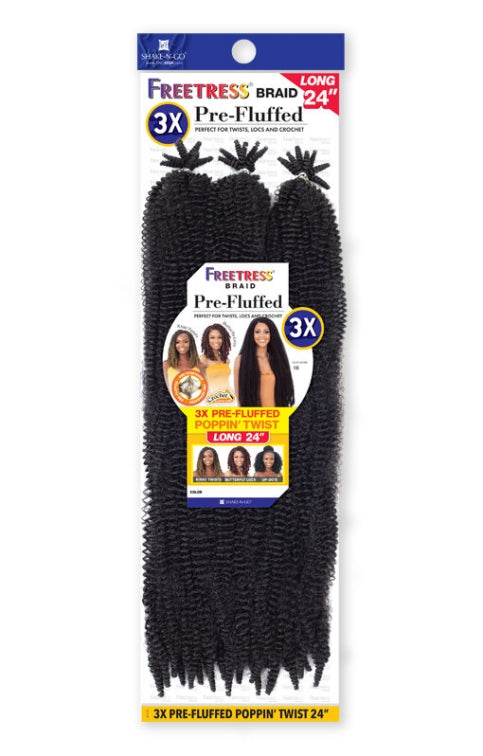 FREETRESS CROCHET BRAIDS 3X PRE-FLUFFED POPPIN TWIST 24"