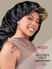 RED BY KISS KEYSHIA COLE X Satin VISOR BRAID BONNET BLACK