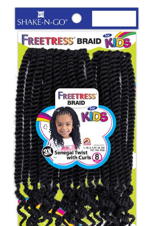 FREETRESS BRAID 3X KIDS SENEGAL TWIST WITH CURLS 8"