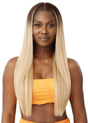 OUTRE AIRTIED HUMAN HAIR BLEND GLUELESS 13X6 HD LACE WIG SLEEK YAKI 28