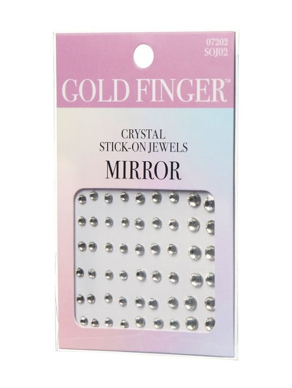 KISS GOLD FINGER NAIL ART CRYSTAL STICK-ON  JEWELS MIRROR