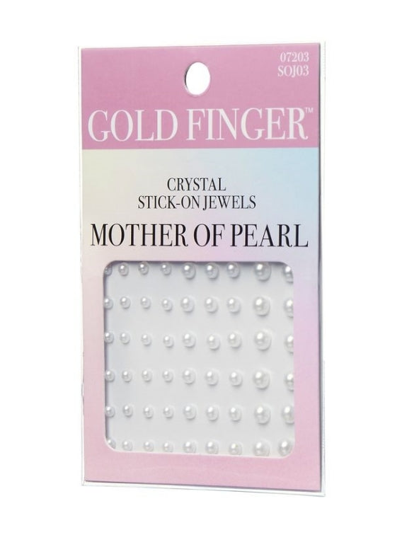 KISS GOLD FINGER NAIL ART CRYSTAL STICK-ON  JEWELS MOTHER OF PEARL