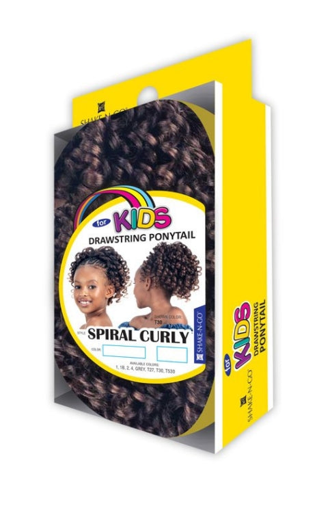 SHAKE N GO SYNTHETIC DRAWSTRING KIDS PONYTAIL SPIRAL CURLY