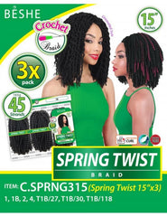 BESHE CROCHET BRAID PRE-LOOPED 3X SPRING TWIST 15 (C.SPRNG315)