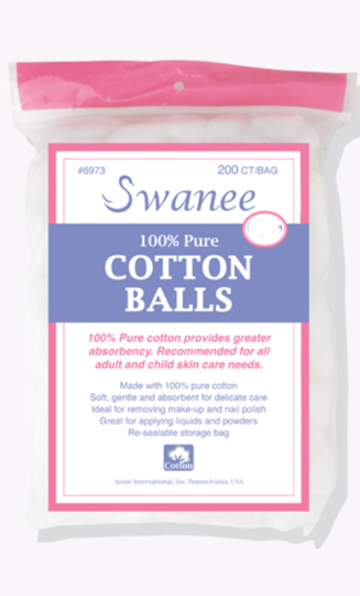 SWANEE 100% PURE COTTON BALLS LARGE SAIZE 100CT/BAG