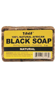 TAHA 100% NATURAL AFRICAN BLACK SOAP NATURAL 5OZ