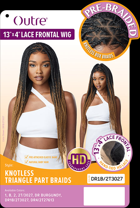 OUTRE PRE BRAIDED 13X4 LACE FRONTAL WIG KNOTLESS TRIANGLE PART BRAIDS