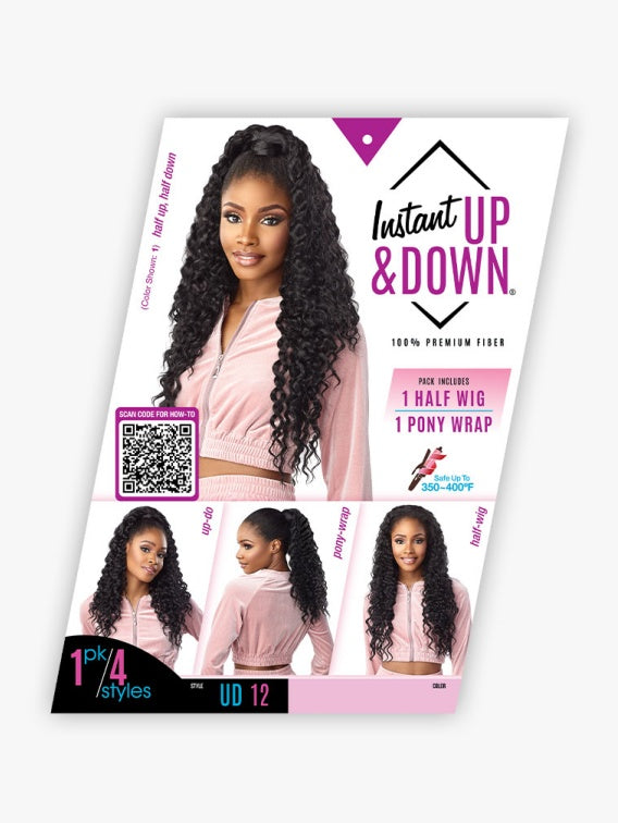 SENSATIONNEL INSTANT UP & DOWN PONY WRAP HALF WIG UD 12