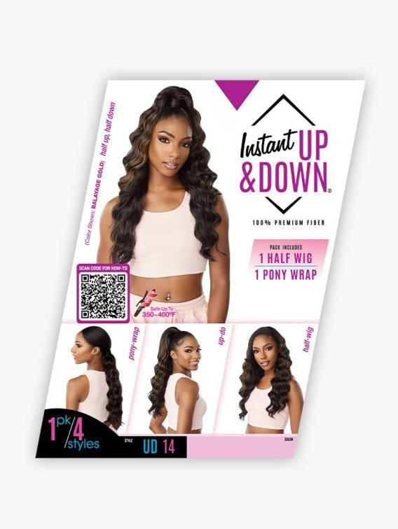 SENSATIONNEL INSTANT UP & DOWN PONY WRAP HALF WIG UD 14