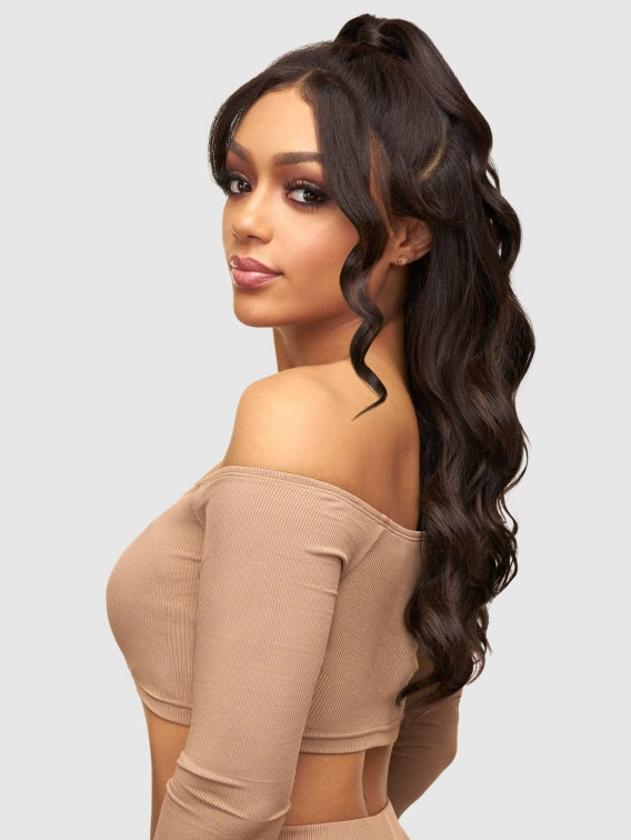 VANESSA HALF UPDO & BANG HD LACE WIG VIEW U-BANG WAVE