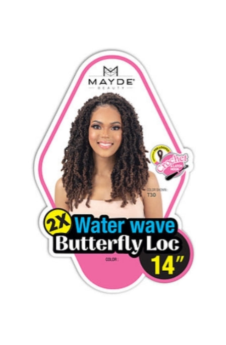 MAYDE BEAUTY CROCHET BRAID 2X WATER WAVE BUTTERFLY LOC 14