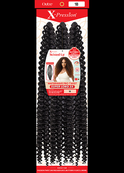 OUTRE X-PRESSION TWISTED UP CROCHET BRAID WATERWAVE FRO TWIST SUPER LONG 3X