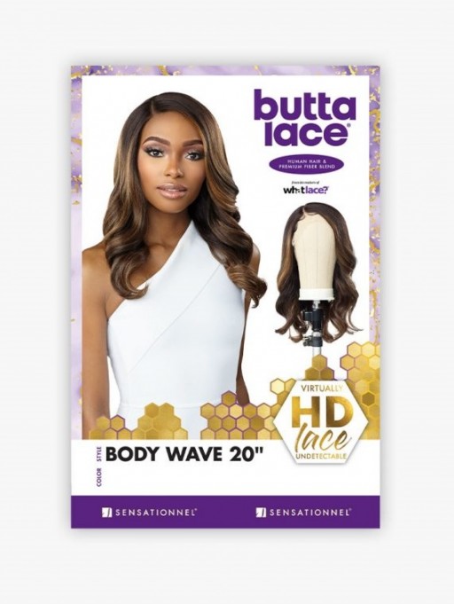 SENSATIONNEL BUTTA LACE HUMAN HAIR BLENDED HD LACE FRONT WIG BODY WAVE 20