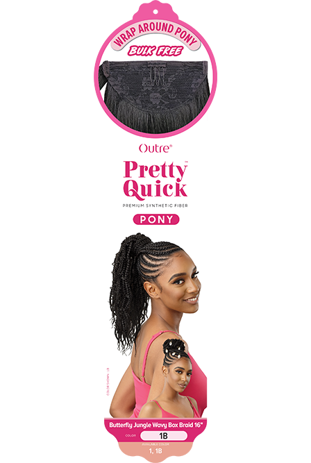 OUTRE PRETTY QUICK WRAP PONYTAIL BUTTERFLY JUNGLE WAVY BOX BRAID 16