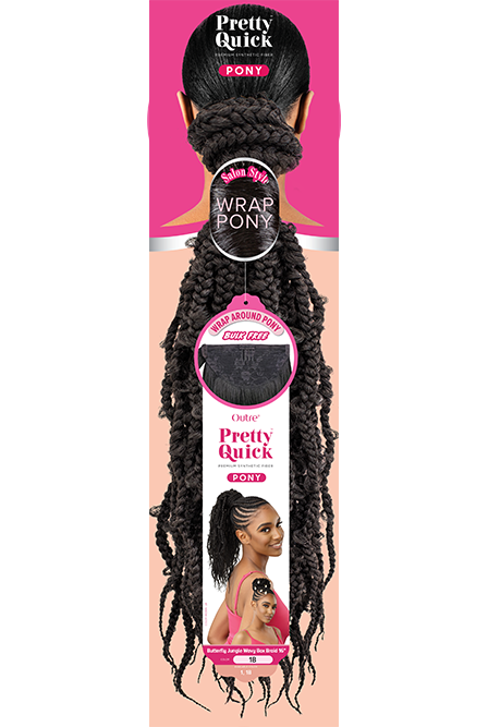 OUTRE PRETTY QUICK WRAP PONYTAIL BUTTERFLY JUNGLE WAVY BOX BRAID 16