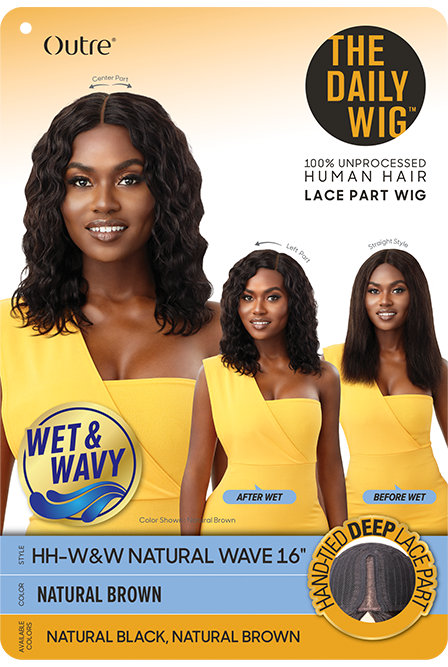 OUTRE THE DAILY WIG 100% HUMAN HAIR WET & WAVY NATURAL WAVE 16